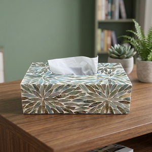 ไม้ม็อบเรซิ่นกล่องทิชชู่แบบฝังมุกและเรซินผลิตจากเวียดนาม - Product Image 1