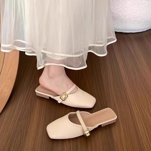 Sandalias con hebilla mental Mulleurs y MaryJane de cuero suave con cabeza redonda informal para primavera y verano, novedad de 2025, para mujer - Product Image 4