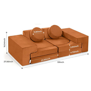 Ensemble de canapés modulaires en éponge pour enfants de 3 ans et plus, blocs de construction créatifs à monter soi-même, taille parfaite et confortable - Product Image 5