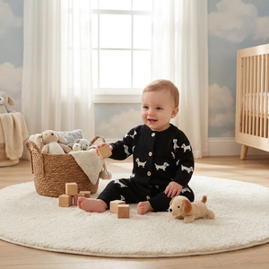 Mono de Punto Jacquard para Bebé, Otoño Invierno, Manga Larga, con Botones, Unisex, para Niños y Niñas de 6 a 24 Meses - Product Image 1