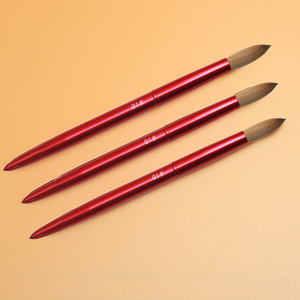 Pinceau à ongles en acrylique avec logo personnalisé, 100% poils de Kolinsky véritable, poils de zibeline ovales et ondulés, manche en métal pour manucure - Product Image 4