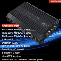 Amplificateur de subwoofer de voiture de style brésilien, pleine gamme, RMS 8000W, crête 10000W, SPL, basses puissantes, 1 ohm, monobloc, classe D