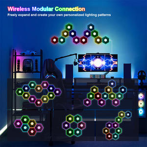 Lámpara de Pared Hexagonal Inteligente RGB LEDEAST NY-QCJ, Control Inalámbrico BLE, Luz LED Ambiental para Configuración de Juegos, Decoración de Interiores del Hogar - Product Image 2