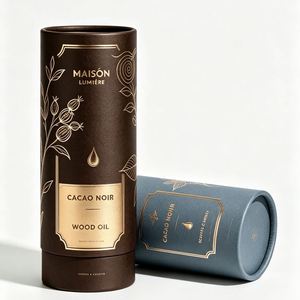 AUMA ATELIER No.12 Perfume Oil 50ml Silicone Coated Four-Color Printed Glossy Laminated Gold Foil Paper Tube Packaging - Product Image 2