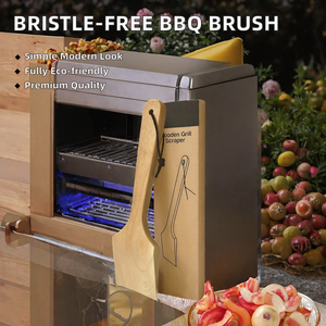 Wooden <b>Grill</b> Scraper Bristle Free <b>BBQ</b> Cleaning Brush <b>Replaceable</b>- Heat Resistant Head Barbecue <b>Grill</b> Cleaner - Product Image 2