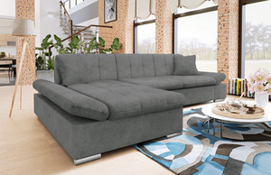 Canapé-lit d'angle modulaire moderne en cuir et tissu avec cadre en bois pour le salon, la chambre, l'hôtel, l'appartement ou la villa - Product Image 3