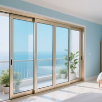 Portes coulissantes en aluminium à rupture de pont thermique de luxe, sur mesure, insonorisées et étanches pour villas et cloisons intérieures commerciales