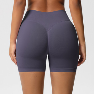 Shorts de sport sans couture pour femmes, taille haute, effet ventre plat, rehaussement des fesses, extensibles et doux, pour fitness, course et yoga, vente en gros, OEM ODM - Product Image 1