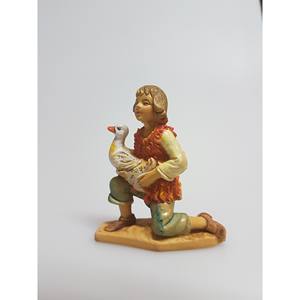 Pastor con Ganso en PVC con Efecto Madera, 10 cm de Alto - Product Image 1