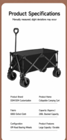 Table pliante en métal extra-large pour camping-car, véhicule de camping, petite remorque, chariot de pique-nique, capacité de charge de 150 kg