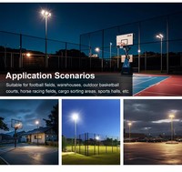 Reflector LED de Alta Luminosidad TIANHUANG THFL05 de 500W para Estadios Deportivos, IP67, Aluminio, Certificado CE, Garantía de 5 Años, Haz de Luz Ajustable