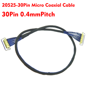 كابل LVDS ميكرو محوري مخصص 30 سن 20525 بمسافة بينية 0.4 مم لشاشات LCD الصناعية التي تعمل باللمس وشاشات التشخيص - Product Image 1