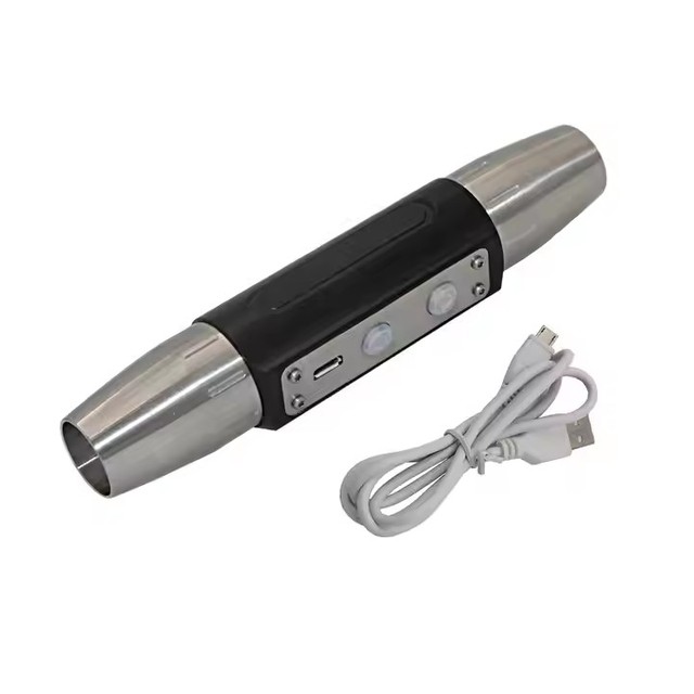 USB Rechargeable UV LED Flashlight with Green & Red Light Aluminum Alloy Lamp Body ABS & PC Gem Stone Detection for Camping