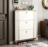 Meuble d'entrée moderne Dareko grande capacité, étagère à chaussures ultra-mince en MDF, style Tucker, pliable, gain de place, pour salon