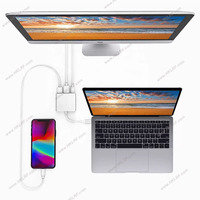 Adaptador multipuerto USB-C 3 en 1, estación de acoplamiento con puerto de carga PD USB3.0 tipo C