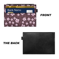 Porte-cartes de luxe en cuir PU mince personnalisé à imprimé léopard avec fleurs d'hibiscus hawaïen à bas prix