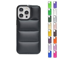 Coque de téléphone antichoc en duvet pour iPhone 17 Pro Max 16 15, étui arrière souple en TPU PC style doudoune