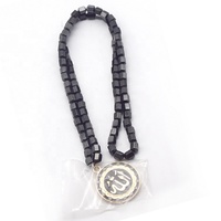Offres Spéciales bijoux religieux chaîne torsadée en acier inoxydable plaqué or Allah collier Islam Allah nom rond pendentif colliers