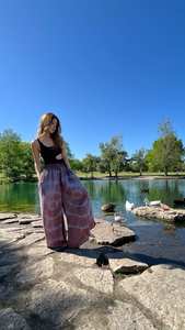 Ladies Custom New Style Elastic Wide <b>Leggings</b> Baggy Pants Full Length Large Quantity Casual Woven Button Decoration for <b>Girls</b> - Product Image 4