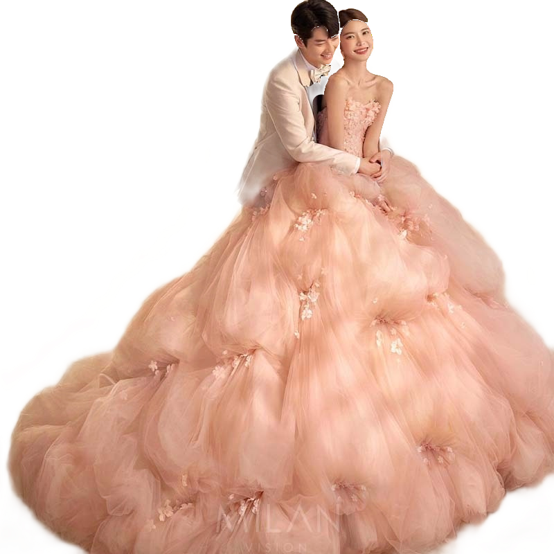 strapless open back dress WL034-Lace Wedding Ball Gown-Andrea & Leo