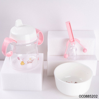 Assiettes bols cuillère fourchette tasse à boire bébé alimentation vaisselle pp plastique ensemble pour enfants avec hochet