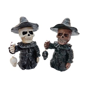 Figura de Brujo con Calavera de Halloween, Decoración de Resina para Interiores, Decoración para Fiestas, Festival de Fantasmas, Tema de Terror, Regalo Artesanal - Product Image 5