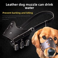 Muselière en cuir pour chiens Golden Retrievers et Samoyèdes - Prévention des morsures, des aboiements et de la recherche de nourriture - Races petites/moyennes/grandes