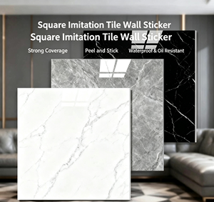 Autocollant mural auto-adhésif imitation carrelage, papier peint imperméable et résistant à l'humidité pour la rénovation de la salle de bain, fond de mur de chambre à coucher D - Product Image 2