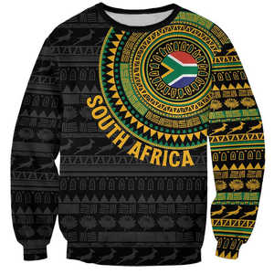 Venta al por mayor de Sudáfrica Navidad Hip-Hop tema de moda Santa estampado personalizado elemento sudafricano Sudadera con capucha cuello redondo sudadera - Product Image 5