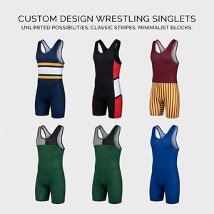 Custom Own Brand Vintage Men's Wrestling Singlet Plus Size Spandex/Polyester Shrink-Proof Breathable Sublimation Printed Front - Product Image 3