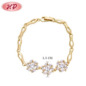 Bracelet tendance pour enfants, en alliage de cuivre plaqué or, avec breloque en forme de fleur et zircon coloré, idéal pour un anniversaire - Product Image 6