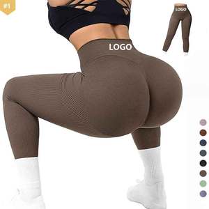 Vêtements de sport OEM <span class=keywords><strong>BAS</strong></span> quantité minimale de commande Pantalons de yoga Vêtements de sport pour femmes Leggings à taille haute Vêtements d'entraînement Leggings sans couture légers et extensibles - Product Image 1