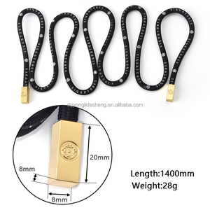 골드 로고 금속 레이스 팁 창고 하이 퀄리티 라운드 그리기 문자열 - Product Image 3