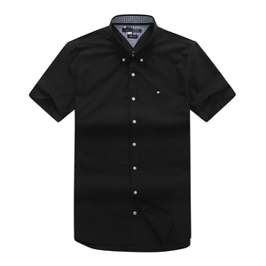 Camisa Oxford de Manga Corta <span class=keywords><strong>Tommy</strong></span> al por Mayor para Hombre, Camisa Casual con Botones y Logotipo Bordado, Camisas de Verano - Product Image 3
