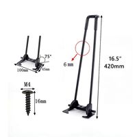 Pieds de table pliants réglables et détachables en métal robuste Lingtian, pour petite table, meubles portables, coussinets noirs, épaisseur 7 mm