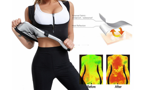 <span class=keywords><strong>Landora</strong></span> Maßgeschneiderte Taillentrainer-Sauna-Schwitzweste mit Reißverschluss vorne, Sauna-Gewichtsverlust-Schwitzweste für Frauen, schnelle Fettverbrennung - Product Image 5