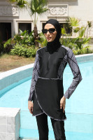 XXXXL Plus Size Maillot de bain modeste pour femme islamique arabe musulman 3pcs Burkini Hijab Maillot de bain Maillot de bain