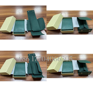 กล่องใส่นาฬิกาทรงสี่เหลี่ยมคุณภาพสูงพรีเมียม พร้อมซับในกำมะหยี่ หนังเทียมอย่างดี กล่องกระดาษสีเขียวอย่างดี - Product Image 4