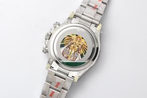 Montre de luxe Clean Factory Panda blanche, mouvement SEIKO, boîtier en acier inoxydable, bracelet en or blanc, étanche 100 bars pour homme - Product Image 3