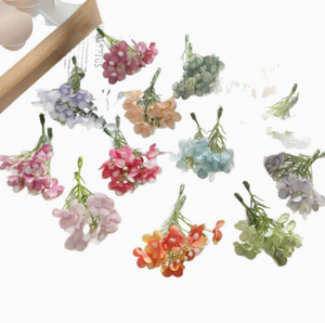 Petite fleur artificielle DIY pour pince à cheveux, accessoire capillaire en hydrangée, fausse fleur, petit bouquet, fleurs style forêt - Product Image 6