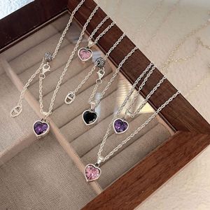 Yinruitai S925 Sterling Silver <b>Heart</b> Pendant Necklace For Women Fashion Korean Style Sweet Collarbone Chain Gift Jewelry - Product Image 3