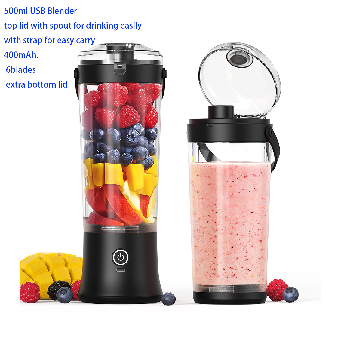 Portable Blender Mini Electric Personal USB Rechargeable