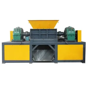 Kim loại gỗ nhựa máy nghiền thực phẩm đôi động cơ Shredder Máy PP Pet nhựa PVC tái chế 10 cái 400 mét Pet PC SSD 100 mét