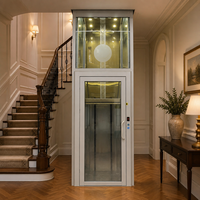 Ascenseur domestique pour villa, sans engrenages, en acier inoxydable, 2 étages, système de traction pour passagers, mini design moderne