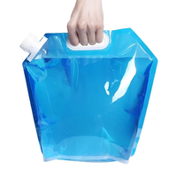 Vente en gros en stock sac d'emballage transparent de conteneur de stockage d'eau d'urgence liquide 3l 5l pochette à bec debout avec poignée