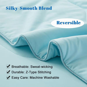 Couvre-lits rafraîchissants pour les dormeurs chauds, couvre-lit rafraîchissant doux, Queen, <span class=keywords><strong>bleu</strong></span> aqua, <span class=keywords><strong>90</strong></span> pouces x <span class=keywords><strong>90</strong></span> pouces - Product Image 6