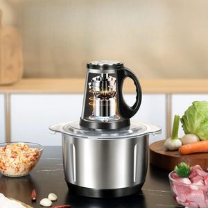 Procesador de Alimentos y Picadora de Carne Eléctrica de Acero Inoxidable de 3L para Cocina, con Velocidades Ajustables para Uso Doméstico y al Aire Libre - Product Image 3