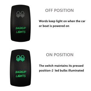 Interruptor Basculante Iluminado LED Estilo Carling de 12V 20A con Cable, Cubierta Grabada con Láser, Impermeable, para Barcos, Automóviles, Luces de Reversa - Product Image 6