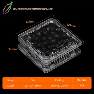 4.4オンス125g高品質のリサイクル可能なフルーツクラムシェルコンテナ透明なプラスチックボックス包装ブラックベリーブルーベリーパンネット