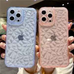 Cristal Paillettes Diamant TPU Téléphone étui pour iphone 14 13 12 11 Pro Max X XR XS Max 14 Plus Transparent Antichoc Couverture Arrière